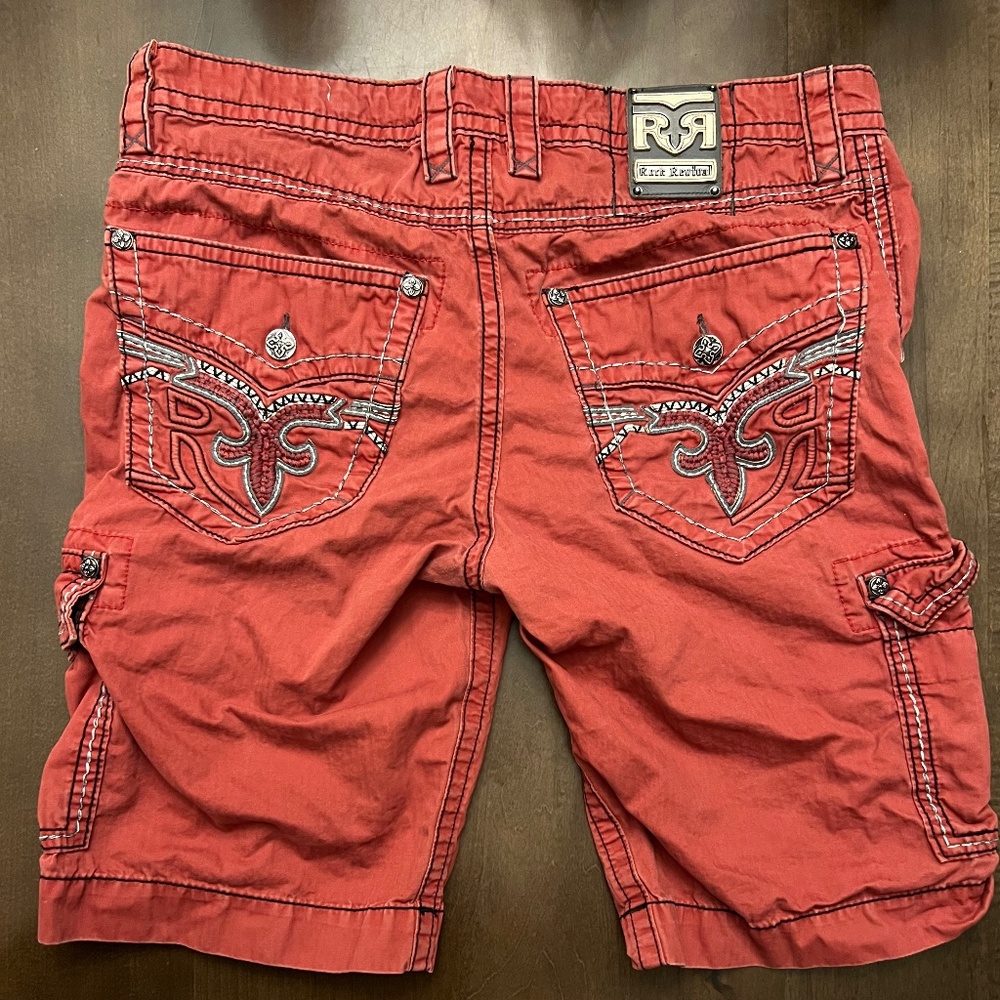 Burgundy Rock Revival Shorts. Size 36/24